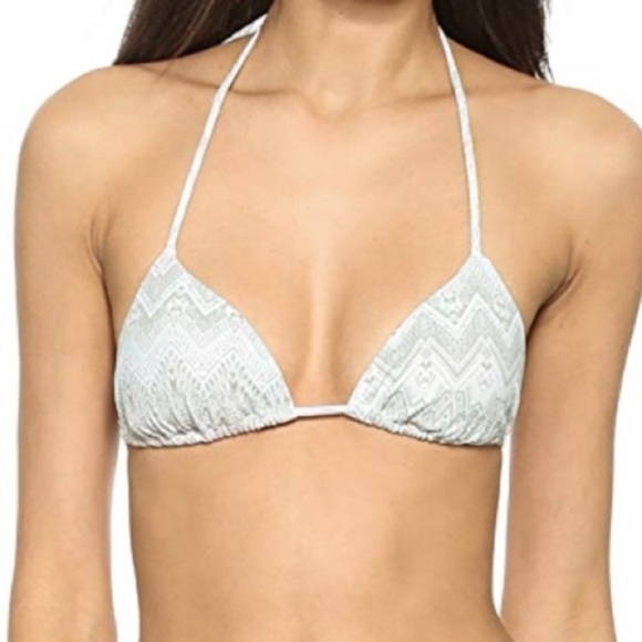 Eberjey NWT Surf Spray Mia Triangle Bikini Top Iceberg Blue Size Medium - Picture 1 of 9